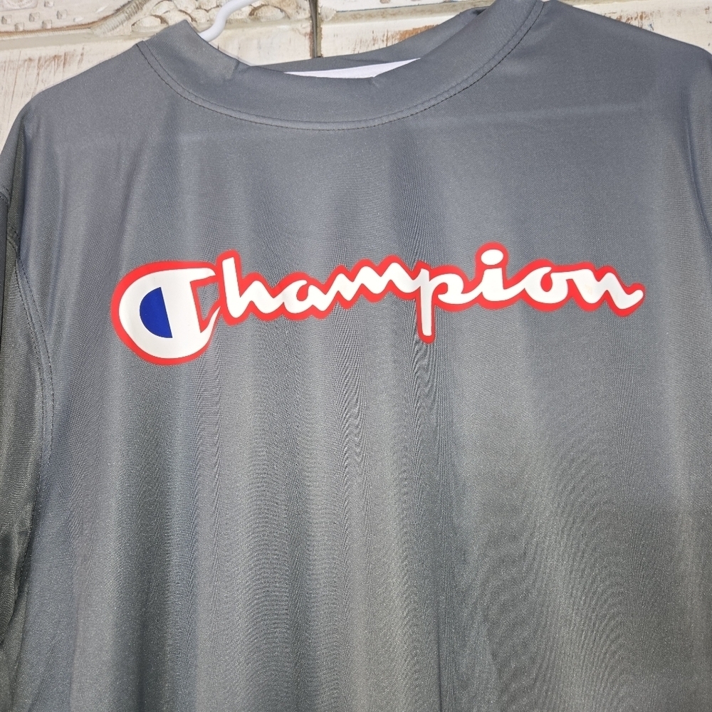 Champion XL Mens Tshirt Dryfit Lightweight Gray With Red Letters NWT - Picture 3 of 5